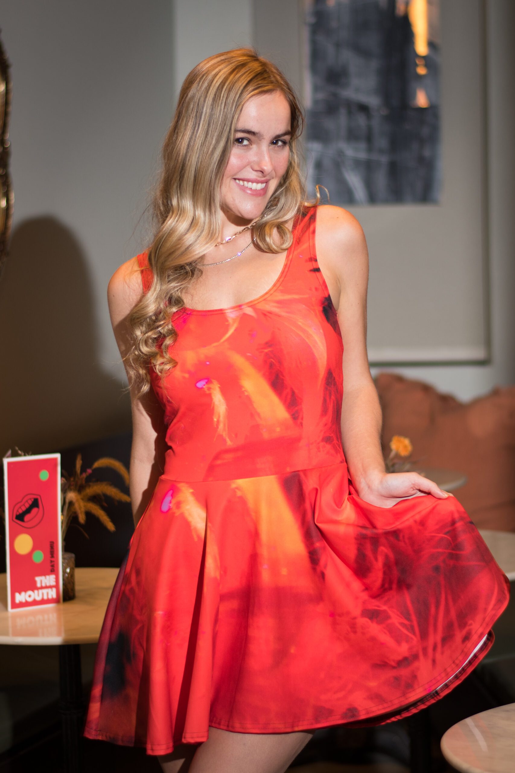 Laila Wheeler wearing Glow Art by Ron Vestal